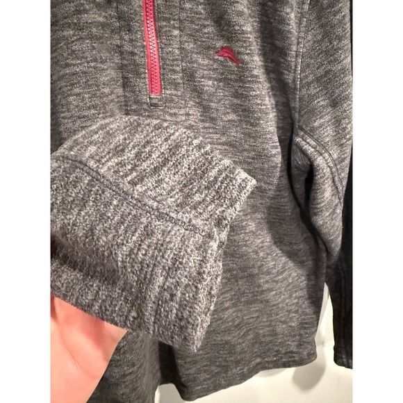 Tommy Bahama Mens Gray Heather 1/4 Zip Pullover Fleece Sweatshirt M - Picture 3 of 7